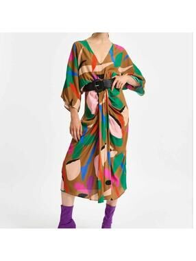 Essentiel Antwerp Floral Kimono Wrap Maxi Dress Size 6 Boho